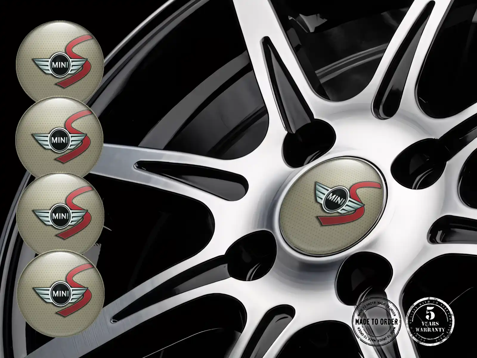 Mini Cooper Pegatina en Aros Diseño Silicona Alta Calidad